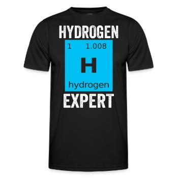 Hydrogène Expert Élément Energie Hydrogène - T-shirt sport Homme - noir - Devant - AI Model Male 178 dark (178cm)