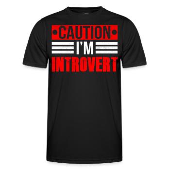 Attention Je suis un introverti timide - T-shirt sport Homme - noir - Devant - AI Model Male 178 dark (178cm)
