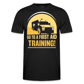 Nehmen Sie An Einem Erste Hilfe Kurs Teil! Lehrer - Männer Funktions-T-Shirt - Schwarz - Vorne - AI Model Male 178 dark (178cm)