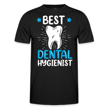 Best Dental Hygienist Dentist Dental Hygiene - Men's Functional T-Shirt - black - Front - AI Model Male 178 dark (178cm)