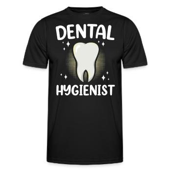 Équipe d’hygiénistes dentaires Dentiste Hygiène dentaire - T-shirt sport Homme - noir - Devant - AI Model Male 178 dark (178cm)