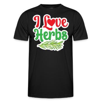 J’adore les herbes herbes herbes aromatiques jardin d’herbes aromatiques - T-shirt sport Homme - noir - Devant - AI Model Male 178 dark (178cm)
