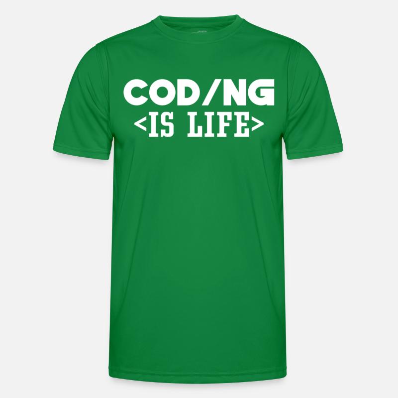 Coding Ist Leben Code Programmierer Coder Männer Funktions-T-Shirt