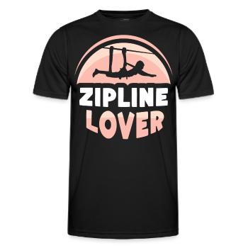 Zipline lover Zipline Zip line Ziplining - Men's Functional T-Shirt - black - Front - AI Model Male 178 dark (178cm)