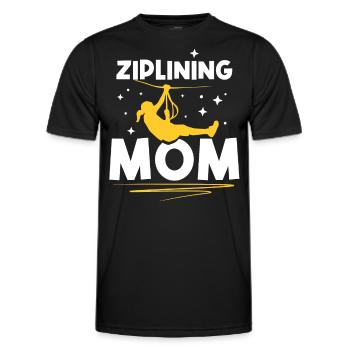 Ziplining Mama Sayings Zipline Zipline Zip Line Sport - Men's Functional T-Shirt - black - Front - AI Model Male 178 dark (178cm)