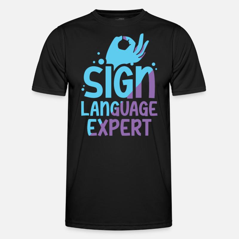 Gebärdensprache Experte Awareness Gestik Gebärden Männer Funktions-T-Shirt