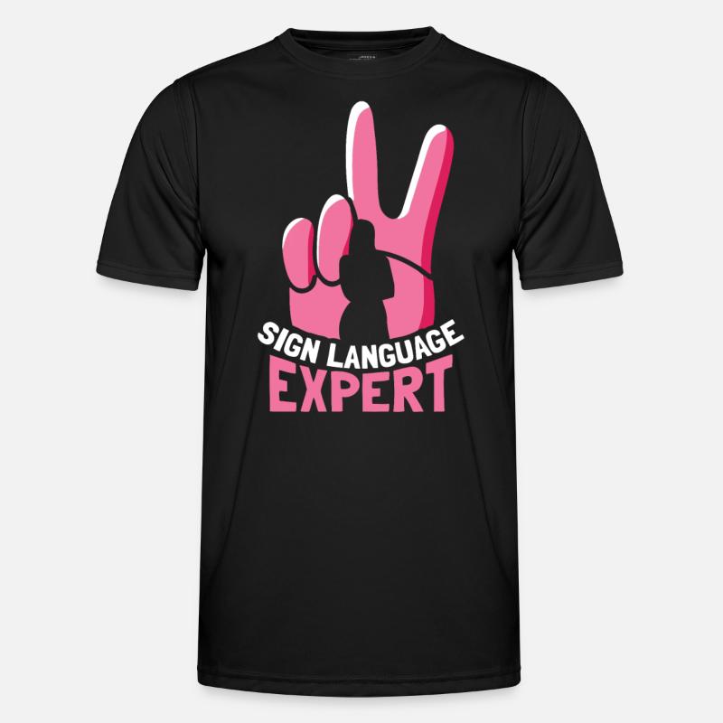Gebärdensprache Experte Gestik Awareness Gebärden Männer Funktions-T-Shirt