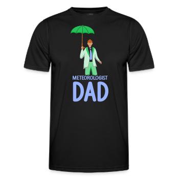 Meteorologe Papa Wettervorhersage Meteorologie - Männer Funktions-T-Shirt - Schwarz - Vorne - AI Model Male 178 dark (178cm)