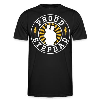 Beau-père fier Beau-père Beau-père Fête des pères - T-shirt sport Homme - noir - Devant - AI Model Male 178 dark (178cm)