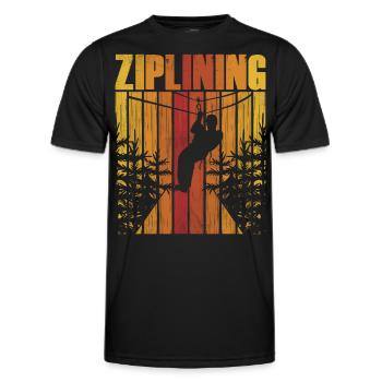 Ziplining Sprüche Seilrutsche Zipline Sport - Männer Funktions-T-Shirt - Schwarz - Vorne - AI Model Male 178 dark (178cm)