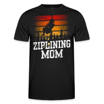 Ziplining Mama Sport Sayings Zipline Zipline Zip Line - Men's Functional T-Shirt - black - Front - AI Model Male 178 dark (178cm)