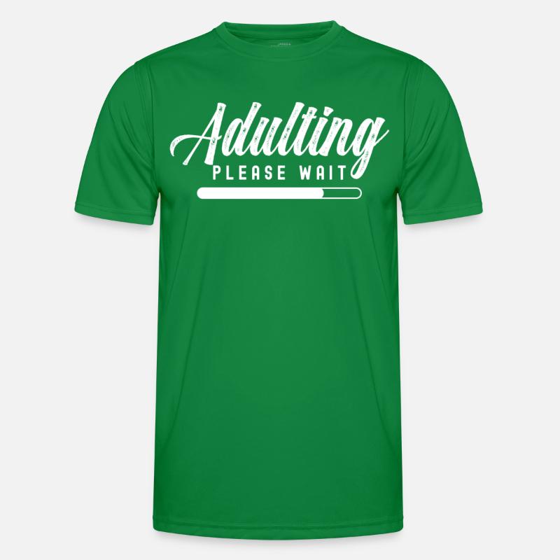 Erwachsen Werden Bitte Warten Geburtstag Pubertät Männer Funktions-T-Shirt