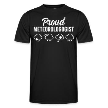 Fier météorologue Météorologie Météorologie - T-shirt sport Homme - noir - Devant - AI Model Male 178 dark (178cm)