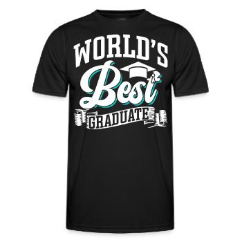 World's Best Graduate Graduation Party Graduates - Men's Functional T-Shirt - black - Front - AI Model Male 178 dark (178cm)