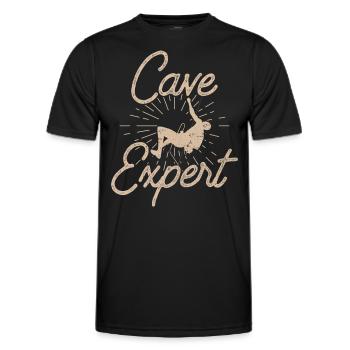 Spéléologue Spéléologie Grotte Spéléologie - T-shirt sport Homme - noir - Devant - AI Model Male 178 dark (178cm)