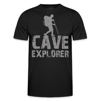 Spéléologue Grotte de spéléologie - T-shirt sport Homme - noir - Devant - AI Model Male 178 dark (178cm)