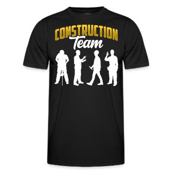 Équipe de construction Travail d’équipe Chantier de construction Travailleurs de la construction - T-shirt sport Homme - noir - Devant - AI Model Male 178 dark (178cm)
