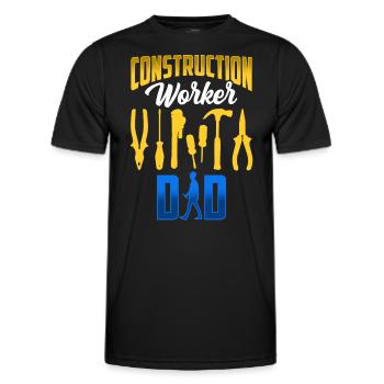 Travailleur de la construction Père Équipe de construction Chantier de construction Travail d’équipe - T-shirt sport Homme - noir - Devant - AI Model Male 178 dark (178cm)