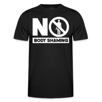 Pas de honte corporelle Arrêtez l’ennui bodyshaming - T-shirt sport Homme - noir - Devant - AI Model Male 178 dark (178cm)