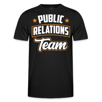 Team Öffentlichkeitsarbeit Public Relations Job PR - Men's Functional T-Shirt - black - Front - AI Model Male 178 dark (178cm)