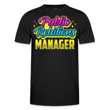 Manager for Public Relations Job PR Profession - Men's Functional T-Shirt - black - Front - AI Model Male 178 dark (178cm)