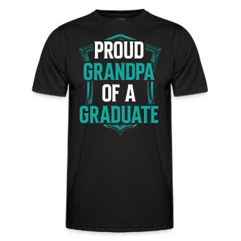 Proud grandfather of a graduate graduate - Men's Functional T-Shirt - black - Front - AI Model Male 178 dark (178cm)