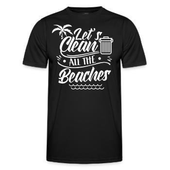 Let's Clean All Beaches Beach Clean Up - Men's Functional T-Shirt - black - Front - AI Model Male 178 dark (178cm)