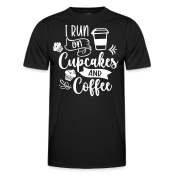 Je cours sur les cupcakes et les cupcakes au café - T-shirt sport Homme - noir - Devant - AI Model Male 178 dark (178cm)