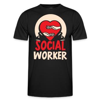 Travailleur social Travailleur social Profession de travailleur social - T-shirt sport Homme - noir - Devant - AI Model Male 178 dark (178cm)