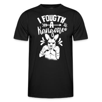 Je me suis battu avec un kangourou kangourou - T-shirt sport Homme - noir - Devant - AI Model Male 178 dark (178cm)