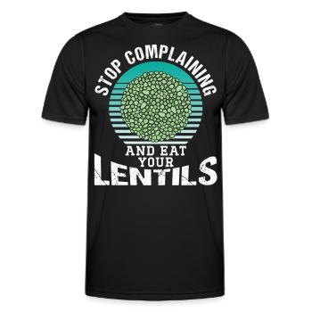 Stop Whining And Eat Your Lens Lens - Men's Functional T-Shirt - black - Front - AI Model Male 178 dark (178cm)