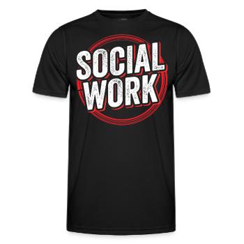 Travail social Travailleur social Profession Travail social - T-shirt sport Homme - noir - Devant - AI Model Male 178 dark (178cm)