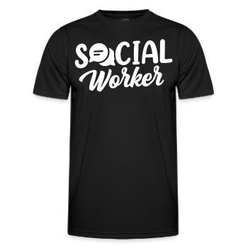 Travailleur social Profession Travailleur social Travail social - T-shirt sport Homme - noir - Devant - AI Model Male 178 dark (178cm)