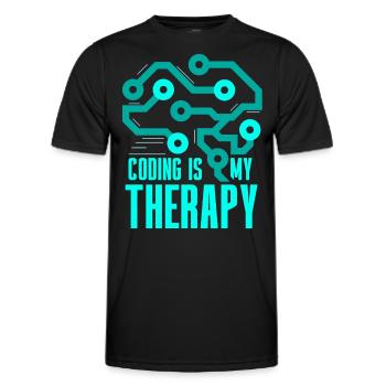 Programmieren Ist Meine Therapie Coding Code Coder - Männer Funktions-T-Shirt - Schwarz - Vorne - AI Model Male 178 dark (178cm)