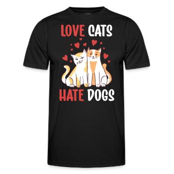 Chers chats Détestez les chiens Chat Amoureux des animaux de compagnie - T-shirt sport Homme - noir - Devant - AI Model Male 178 dark (178cm)