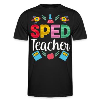 Enseignante en éducation de l’enfance en difficulté Profession de l’éducation de l’enfance en difficulté - T-shirt sport Homme - noir - Devant - AI Model Male 178 dark (178cm)
