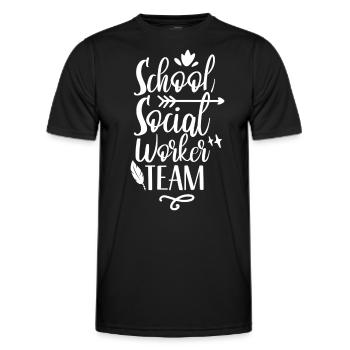 Équipe de travailleur social scolaire École de travail social - T-shirt sport Homme - noir - Devant - AI Model Male 178 dark (178cm)