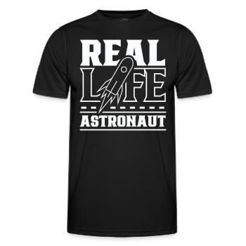 Real Life Astronaut Astronomy Space Rocket - Men's Functional T-Shirt - black - Front - AI Model Male 178 dark (178cm)