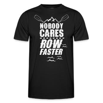 No one cares rudder faster motivation - Men's Functional T-Shirt - black - Front - AI Model Male 178 dark (178cm)