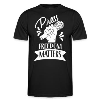 Press freedom is important Press freedom matters - Men's Functional T-Shirt - black - Front - AI Model Male 178 dark (178cm)