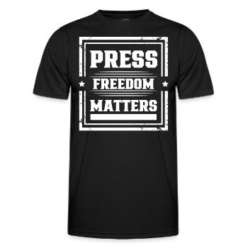 Press freedom is important Press freedom matters - Men's Functional T-Shirt - black - Front - AI Model Male 178 dark (178cm)