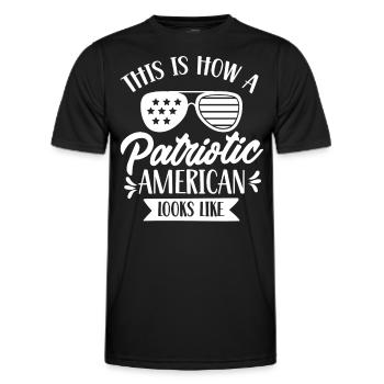 So Sieht Ein Patriotischer Amerikaner Aus USA - Männer Funktions-T-Shirt - Schwarz - Vorne - AI Model Male 178 dark (178cm)