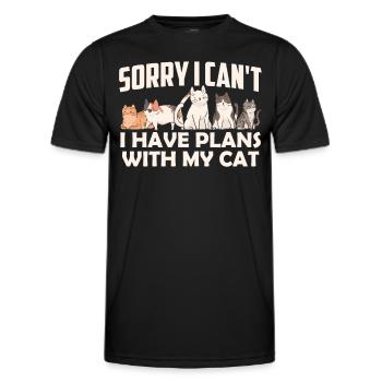Malheureusement, je ne peux pas avoir de plans avec mon chat - T-shirt sport Homme - noir - Devant - AI Model Male 178 dark (178cm)