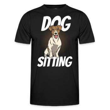 Dog Sitting Dog Sitter Dog Sitting - Men's Functional T-Shirt - black - Front - AI Model Male 178 dark (178cm)