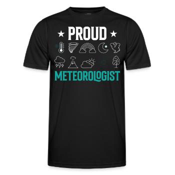 Stolzer Meteorologe Meteorologie Wettervorhersage - Männer Funktions-T-Shirt - Schwarz - Vorne - AI Model Male 178 dark (178cm)