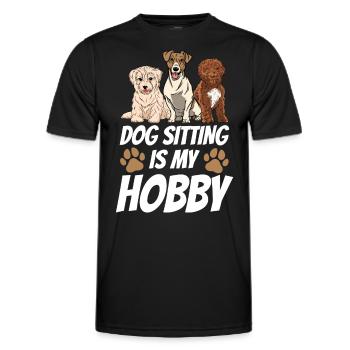 Dog sitting is my hobby Sitter Dog Sitting - Men's Functional T-Shirt - black - Front - AI Model Male 178 dark (178cm)