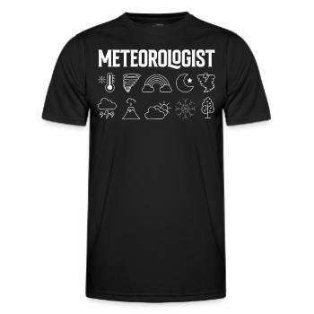 Meteorologe Beruf Meteorologie Wettervorhersage - Männer Funktions-T-Shirt - Schwarz - Vorne - AI Model Male 178 dark (178cm)