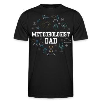 Météorologue Papa Météorologie Prévisions météorologiques - T-shirt sport Homme - noir - Devant - AI Model Male 178 dark (178cm)