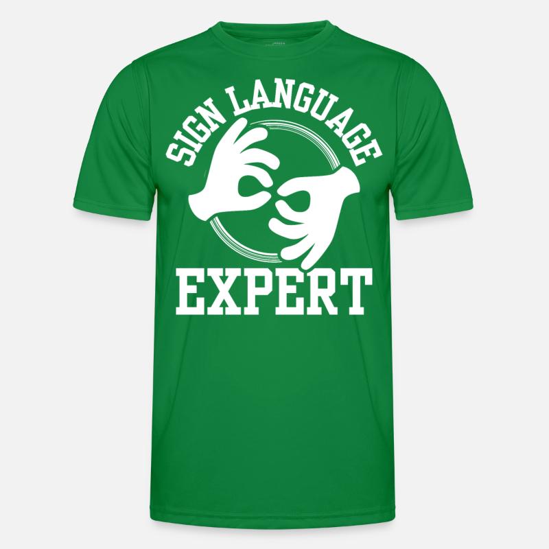 Gebärdensprache Experte Gebärden Awareness Gestik Männer Funktions-T-Shirt