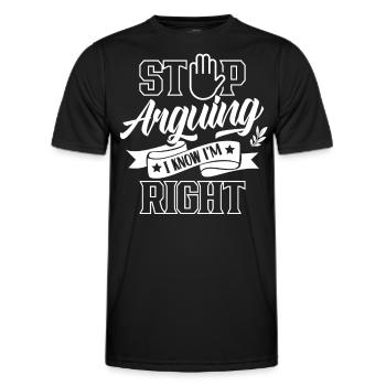 Arrête de te disputer Je sais que j’ai raison - T-shirt sport Homme - noir - Devant - AI Model Male 178 dark (178cm)